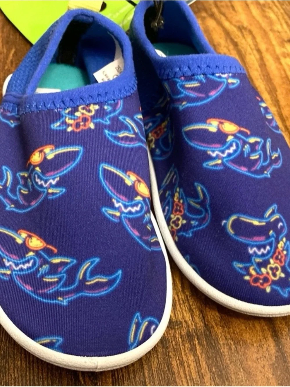 Speedo Kids' Beach Bootie Water Shoes - Neon Shark Size Small (5/6)  New